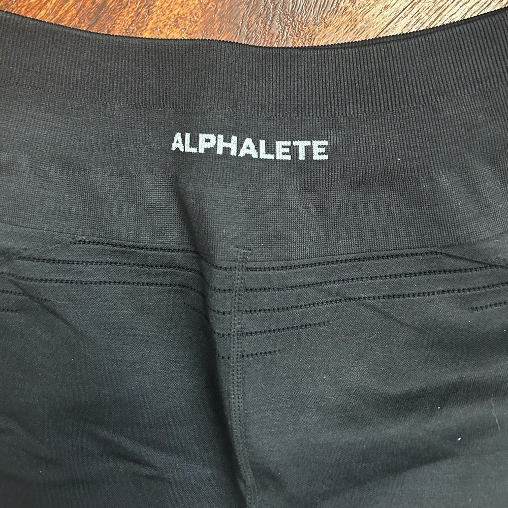 Alphalete Women Leggings Black With White Lettering See Measurements For Size - Picture 4 of 8
